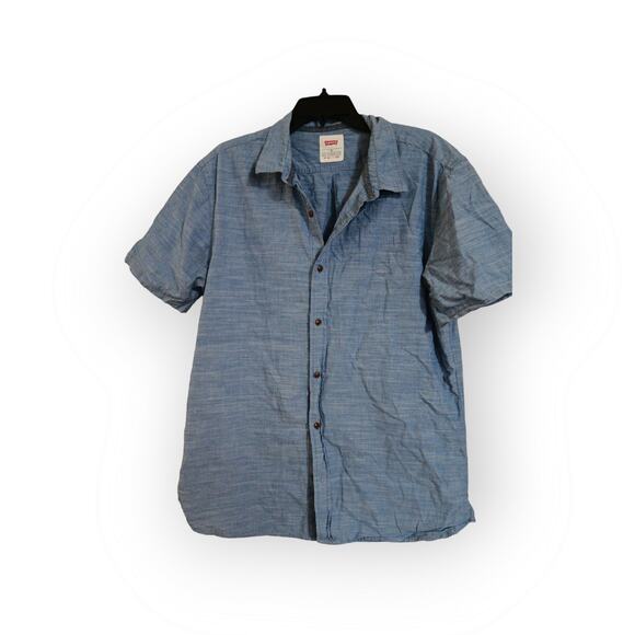 Levi's Chambray Button front short sleeved Work shirt size XL - Picture 1 of 2
